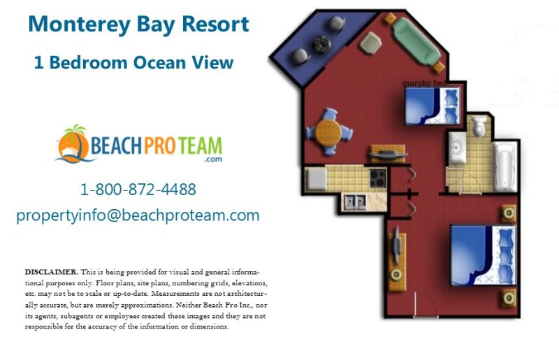 Monterey Bay Floor Plan E - 1 Bedroom Ocean View